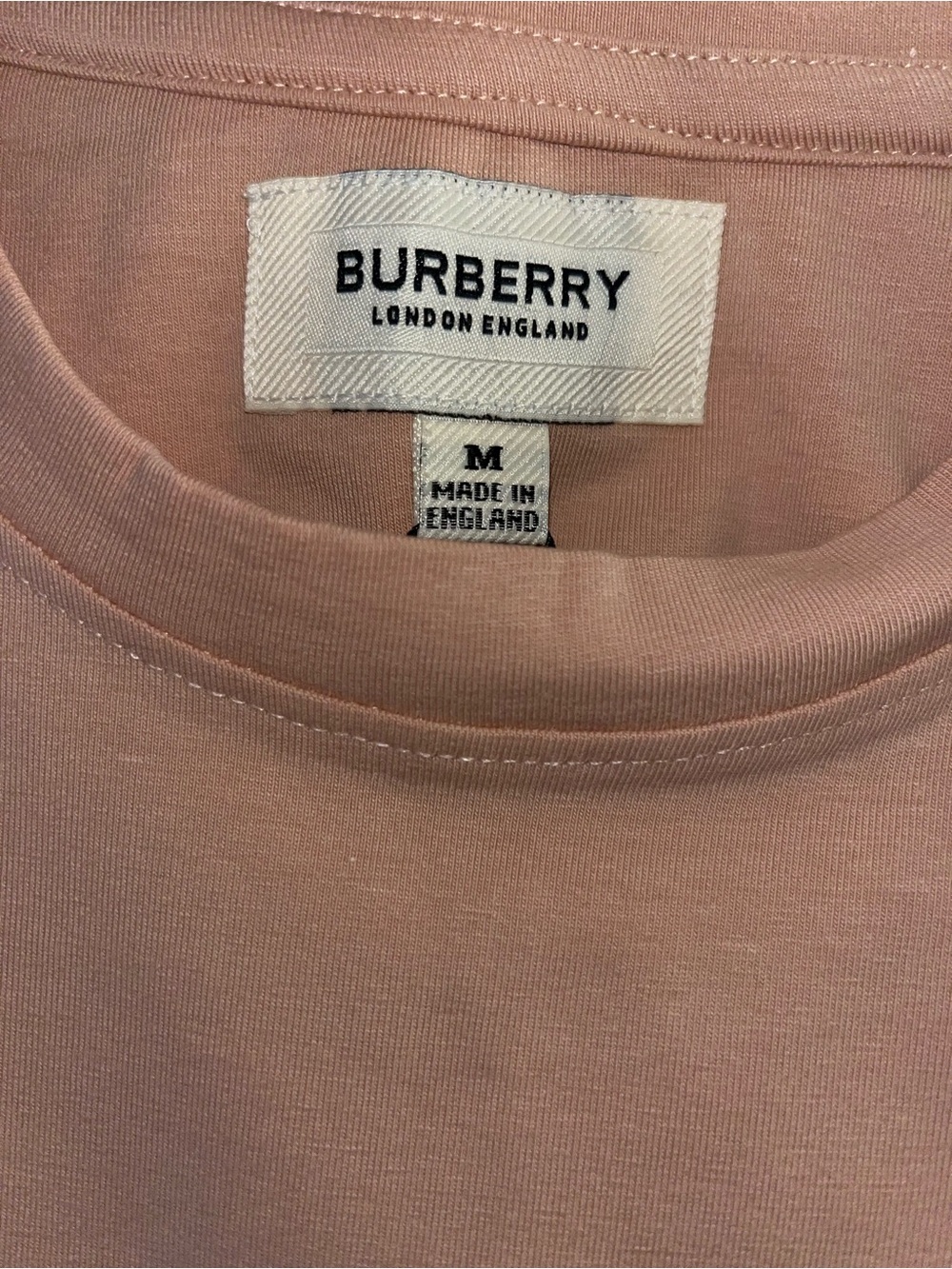 Burberry Pale Pink Short Sleeve Tee with Black Chest Motif - Picture 2 of 7